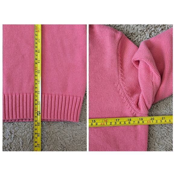 Croft & Barrow Shawl Collar Sweater XL Pink Barbie Heavy Knit Coquette Granny - Picture 6 of 8